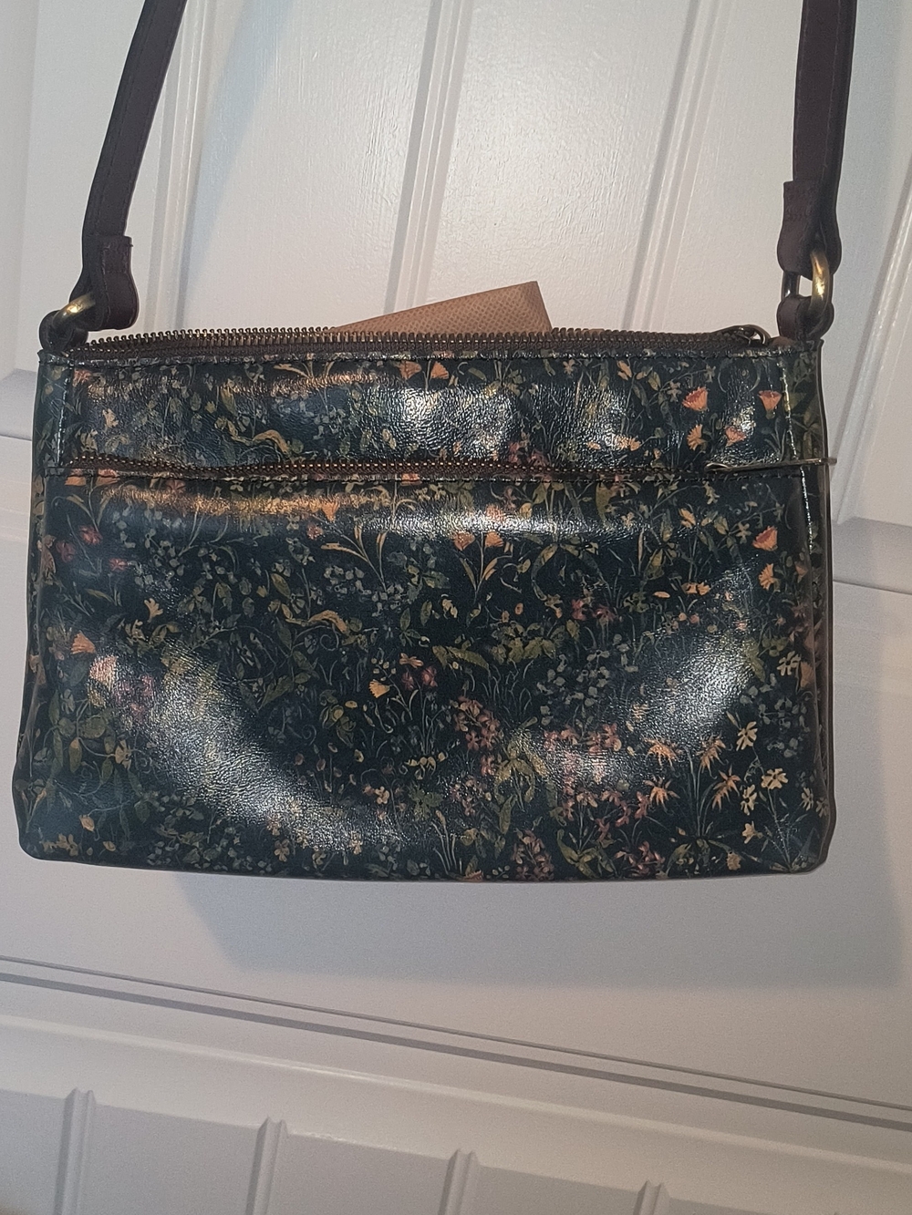 Patricia Nash Leather Valenza Crossbody In Beautiful Tuscan Fields Print